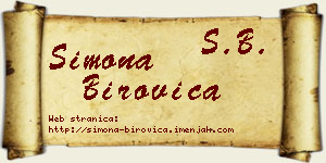 Simona Birovica vizit kartica
